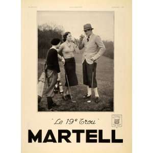  1935 French Ad Martell Cognac Vintage Golf Fashion 