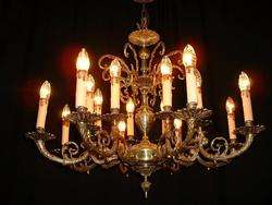 OLD FRENCH BRONZE CHANDELIER 8 ARMS 16 LIGHTS INCREDIBLE DECORATIVE 