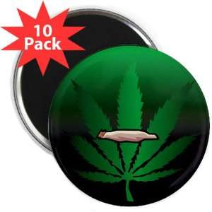  2.25 Magnet (10 Pack) Marijuana Joint and Leaf 