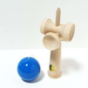 JAPAN Wooden Toy KENDAMA Japanese play Game Smile Blue  
