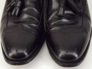 Mens shoes black leather dress Jarman 10.5 D M tassel wingtip loafers 
