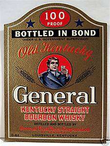 Vintage General Liquor Whiskey Label Louisville Ky  