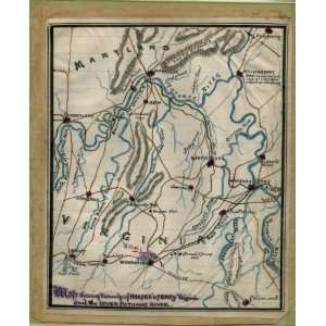  Civil War Map Map shewing sic vicinity of Harpers Ferry 