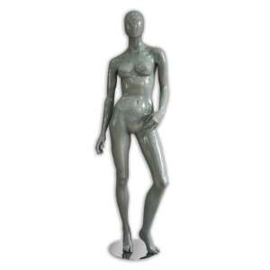 Female Abstract Mannequins Glossy Gray Store Display Clothes Form With 