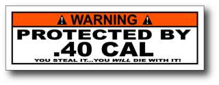 Protected By 40 Caliber Sticker Decal Beetle TDi Jetta  