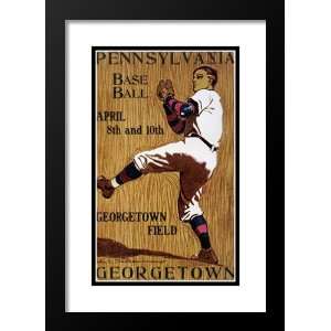 Ivy League Framed and Double Matted 25x29 Vintage Georgetown Baseball 