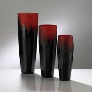  Cyan Lighting 01179 Large Crimson and Black Vase, Crimson 
