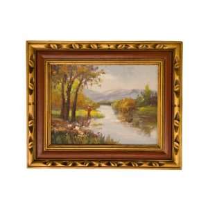  Style Oil Painting  High Quality Painting Man Fishing 18 1/4 X 22 1 