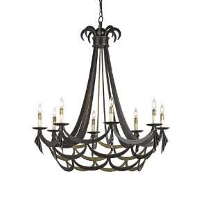  Currey & Company 9100 Jabot 8 Light Chandeliers in Bronze 