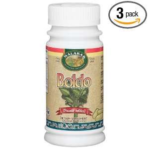 Malabar Boldo Dietary Supplement, 100 Count Capsules (Pack of 3 