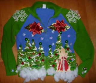 Womens Ugly CHRISTMAS Sweater Contest Size Sm Med Hand Made Penguin 