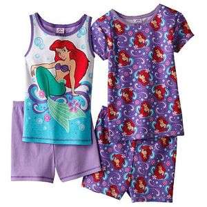 LITTLE MERMAID ARIEL DISNEY PRINCESS Girls Pajamas Sleepwear Sets 