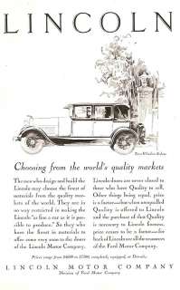 Art Deco 1928 Ford Lincoln 2 Door Sedan Magazine Ad  