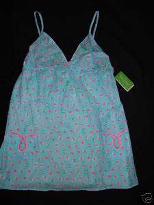 LILLY PULITZER~SWEPT AWAY BUTTERFLY BLUE NIGHTGOWN~L  
