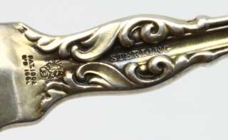 Whiting Art Nouveau LILY Flowers Long Handle Olive Serving Spoon 
