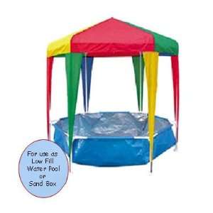  Hexagon Shaped Kiddie Pool with Canopy Patio, Lawn 