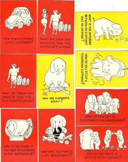 1960 LEAF ELEPHANT JOKES COMPLETE SET OF 50 CARDS  