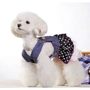  Spring Summer Pet Puppy Doggie Clothes Slim Jeans Flowers 