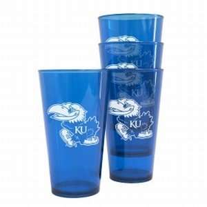  Kansas Jayhawks Plastic Pint Glass Set