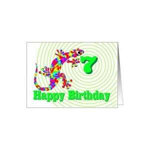  Happy 7th Birthday Rainbow Salamander Card Toys & Games