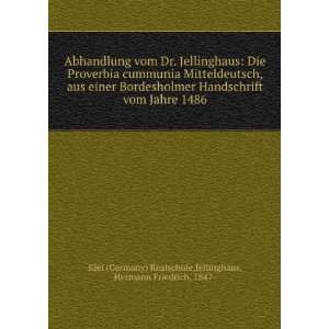  Abhandlung vom Dr. Jellinghaus Die Proverbia cummunia 