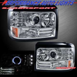1992 1996 FORD F SERIES / BRONCO 1PC STYLE HALO PROJECTOR HEADLIGHTS