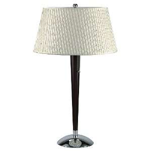   Wood Table Lamp with Off White Fabric Shade LS 2010