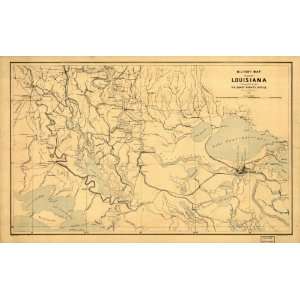  1863 Civil War map of Louisiana