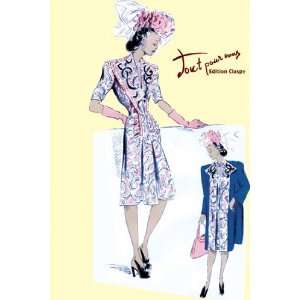  Paisley Dress with Hat, Gloves and Jacket   Poster 
