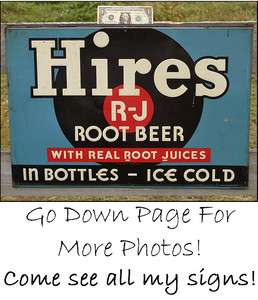 Embossed Hires R J Root Juice Beer Advertising Advertisement Ad Metal 