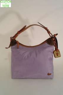 Dooney Bourke Erica Large Lavender Purple Nylon Tote Handbag  