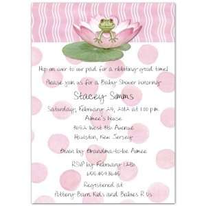  Lily Pad on Pink Baby Shower Invitations   Set of 20 Baby