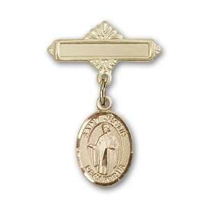  Baby Badge with St. Justin Charm and Polished Badge Pin St. Justin 