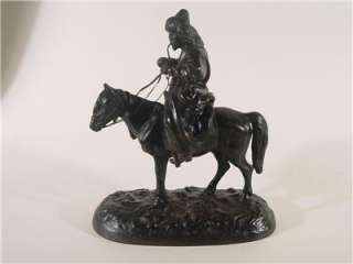   Imperial Russian Cast Iron Figurine Kyrgyz On Horse Rare Russia  