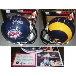  Marshall Faulk Signed Super Bowl XXXIV Pro Helmet Sports 