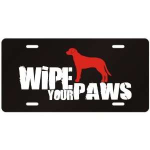   Ridgeback / Wipe Your Paws  License Plate Dog
