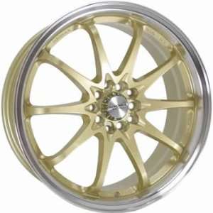 Kyowa 206 17x7 Gold Wheel / Rim 4x100 & 4x4.5 with a 42mm Offset and a 