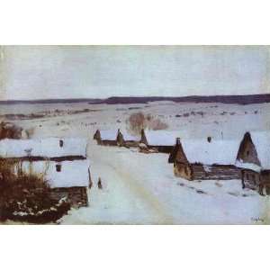 Hand Made Oil Reproduction   Isaac Levitan   24 x 16 inches   Village 
