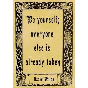  A4 Size Parchment Poster Oscar Wilde Be Yourself