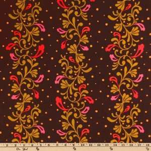   Flourish Stripes Brown Fabric By The Yard Arts, Crafts & Sewing