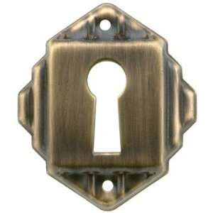 Keyhole Escutcheons. Deco Style Brass Keyhole Cover in Antique By Hand 