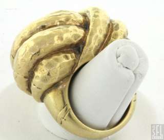   JUMBO 18K GOLD UNIQUE HAND HAMMERED KNOT FASHION RING SIZE 5.75  