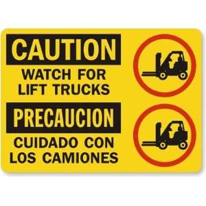  Caution Watch For Lift Trucks (with graphic) (Bilingual 
