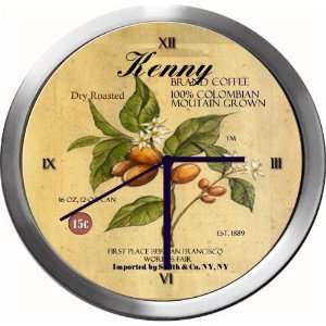  KENNY 14 Inch Coffee Metal Clock Quartz Movement Kitchen 