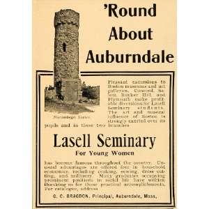  1902 Ad Auburndale Lasell Seminary Women Norumbega 