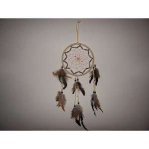    Large Handmade Dreamcatcher Beige Color with Beads