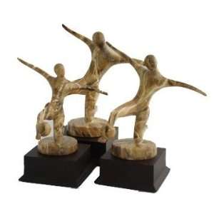   Marble Contemporary Kicking Soccer Figurine Statue