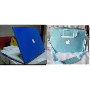  Blue Crystal Hard Case Cover+ Blue Carrying Bag For Apple 
