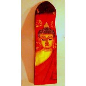  Buddha Lanna Painting Wood Panel3 Red 