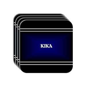 Personal Name Gift   KIKA Set of 4 Mini Mousepad Coasters (black 